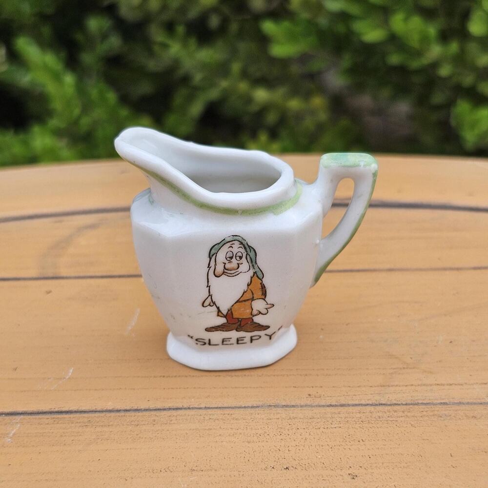 Vintage Walt Disney Snow White Dwarf Sleepy Tea Set Creamer